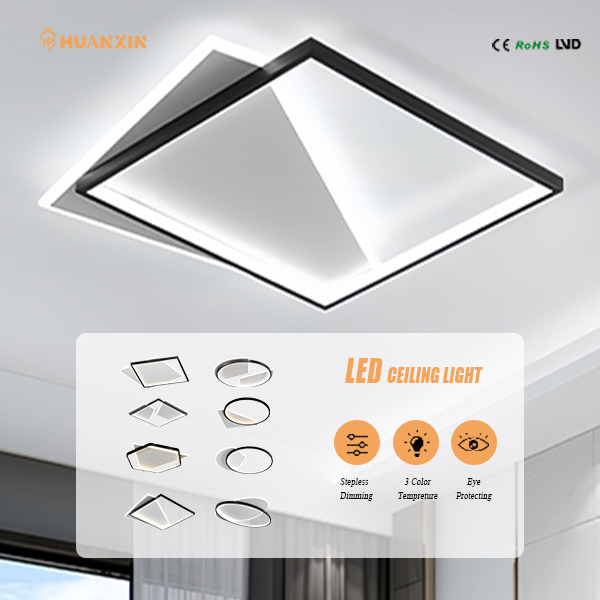 Highly Translucent square Acrylic Living Room Bedroom Ceiling Lamp Simple Atmospheric Study Room Indoor Led Ceiling Light