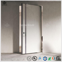 Porte métallique de sécurité moderne en aluminium de luxe Porte pivotante extérieure pour entrée principale résidentielle Porte d'entrée principale pour maison d'appartement Porte d'entrée