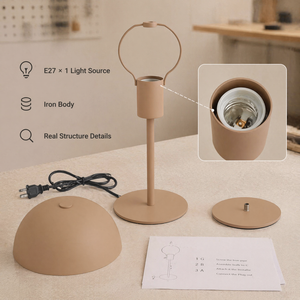 Lámpara de mesa nórdica moderna de hierro, bombilla E27, luz cálida para ambiente, para dormitorio, mesita de noche, sala de estar, decoración ambiental - Product Image 4