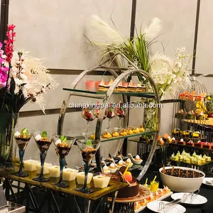 XINGPAI מזנון ציוד נירוסטה תצוגת stand ארבע שכבות מזון משכימי עבור קייטרינג מלון
