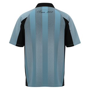 Maillot de sport rétro à rayures verticales bleu-noir HEALY, manches courtes, confortable, personnalisé, maillot de football pour hommes - Product Image 3
