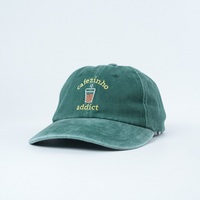 Yukaihe Aanpasbare Groene 6-Panel Unstructured Gewassen Katoenen Pet met Verstelbaar Sportief Geborduurd Logo voor Volwassenen