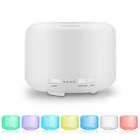Diffuseur d'huiles essentielles électrique en gros, capacité 500 ml, brume froide, fonctionnement silencieux, éclairage LED à changement de couleur, en plastique, garantie 1 an