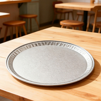 Plaque à pizza jetable en aluminium robuste de 12 pouces, ronde et peu profonde, 800 ml, compatible four, vente en gros