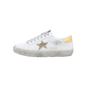 Sneakers de luxe italiennes pour hommes et femmes, avec paillettes dorées, dos blanc, lacets en dentelle, dessus en maille respirante, antidérapantes, chaussures décontractées - Product Image 6