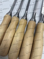 Ensemble de ciseaux à mortaiser professionnels de qualité supérieure pour la sculpture sur bois, outils de haute dureté avec manche en frêne 60CRV (5 pièces)