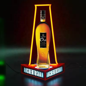 Fabbrica diretta Bar Led illuminata bottiglia di legno glorificatore Display servizio presentatore vino LED Rack - Product Image 6