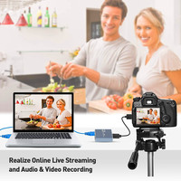 Tarjeta de Captura de Video Hardrock Metal USB 3.0 para HDMI IN/OUT, Entrada/Salida de Audio de 3.5mm, Compatible con Juegos en Vivo, FCC CE