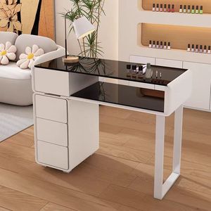 Cream Style All Solid Wood <b>Nail</b> <b>Table</b> <b>Nail</b> <b>Table</b> and Chair Set Japanese Rock Board Single Person and Double Person <b>Nail</b> Salon - Product Image 6