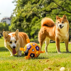 Köpek doğum günü hediyesi köpek futbol topu kapalı açık oyun için sapanlar ile dayanıklı interaktif yeni köpek oyuncak topu - Product Image 1