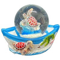 Usine Logo Personnalisé Résine Océan Plage Animal Globe D'eau Lézard Dauphins Dodo Maurice Maldives Bahamas Souvenir Boule À Neige