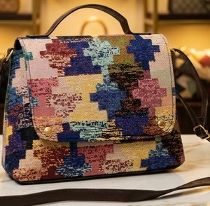 Bolso Bandolera Bohemio para Mujer, Jacquard con Estampado Geométrico, Cierre de Solapa, Resistente, para Uso Diario - Product Image 1