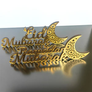 Décoration de <span class=keywords><strong>table</strong></span> créative en acrylique 3D en forme de croissant de lune pour le Ramadan 2025 – Ornement décoratif DIY pour les fêtes islamiques et musulmanes - Product Image 4