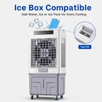 Enfriador de aire evaporativo comercial FJ-1120DLR con control remoto, flujo de aire de 8000 CMH, tanque de agua de 60L, 200W para taller