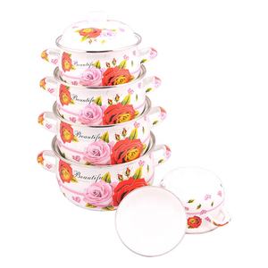 Olla de Hierro Fundido Esmaltada con Diseño Floral Completo y Logotipo Personalizado, Juego de Utensilios de Cocina Esmaltados - Product Image 6