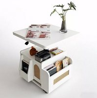 Table d'appoint en bois pliable et réglable de style ancien, armoire d'angle mobile