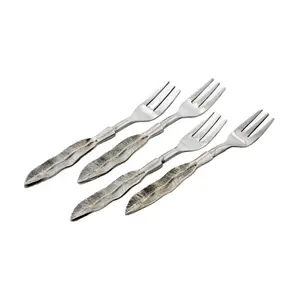 Utensílios de cozinha de aço inoxidável, garfo de queijo, faca e garfo em relevo de prata, conjunto de cozinha, garfo, frutas, aço inoxidável