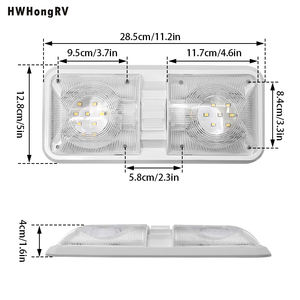 Plafonnier LED en matériau ABS <span class=keywords><strong>pour</strong></span> accessoire d'interrupteur blanc 12V avec kit de lumière chaude <span class=keywords><strong>pour</strong></span> RV <span class=keywords><strong>pour</strong></span> la lecture de livres - Product Image 5