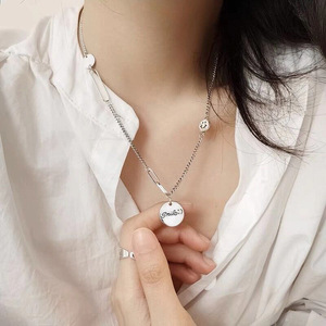 S925 สร้อยคอจี้รูปดาวสีเงินสำหรับผู้หญิง 40.5 ซม. สร้อยคอทรงกลมแบบมีชั้นสำหรับสวมใส่ทุกวันเครื่องประดับแฟชั่น - Product Image 4