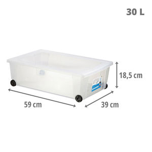 Contenitore Trasparente XXL 59x39x18.5h con Ruote per Organizzazione Domestica - Product Image 4