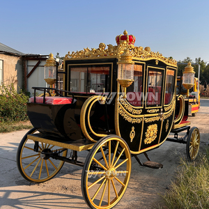 Carroza Eléctrica ZOWN Royal Horse, Decorada con Corona Negra y Dorada, 60V 80A, Ruedas Sólidas, para Bodas, Parques y Recorridos - Product Image 1