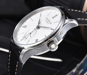 <span class=keywords><strong>Parnis</strong></span> Reloj Deportivo de Acero Inoxidable para Hombre, Cronógrafo Automático con Correa de Cuero, Esfera Analógica, Movimiento Hangzhou, Marca de 22mm, 42mm - Product Image 5
