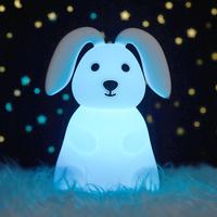 Lampe LED miniature personnalisée multicolores RGB en silicone en forme de lapin, à commande tactile, rechargeable par USB, pour enfants