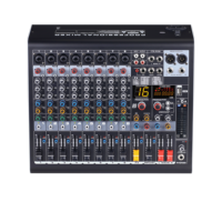 Contrôleur DJ professionnel 6/8/10 canaux en métal, table de mixage audio avec égaliseur 3 bandes, entrée USB MP3 pour l'enregistrement sur ordinateur et la lecture de musique