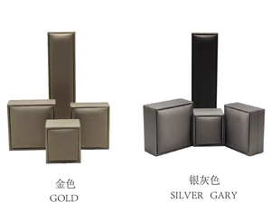 Custom logo <strong>Gold</strong> Silver Blue Leather <strong>Ring</strong> <strong>Box</strong> Jewelry Packaging with Bag - Product Image 2