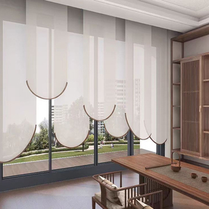 Persianas con Base Arqueada y Marco Metálico, Cortinas <span class=keywords><strong>de</strong></span> Gasa <span class=keywords><strong>de</strong></span> <span class=keywords><strong>Lino</strong></span> Liso para Separar Ambientes en Casas <span class=keywords><strong>de</strong></span> Huéspedes y Salones <span class=keywords><strong>de</strong></span> Té - Product Image 1