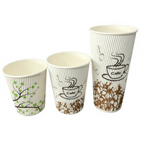 Gobelet en papier biodégradable à double paroi à usage unique de 8 oz, 10 oz, 12 oz, 16 oz avec logo personnalisé pour café/boissons chaudes ou froides