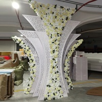 Arche de décoration de fleurs en PVC pour réception de mariage douche nuptiale panneau de toile de fond géométrique pour décoration de mariage