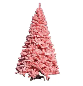 Pohon Natal 180Cm, Pohon Natal Merah Muda, Dekorasi Rumah Pohon Natal 6 Kaki Berbondong Pohon Natal Merah Muda