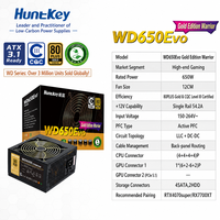 HuntKey WD650Evo 650W Güç Kaynağı 80PLUS Gold ATX 3.1 Ready Aktif PFC LLC+DC-DC PSU, Üst Düzey Oyun Masaüstü Bilgisayarları için