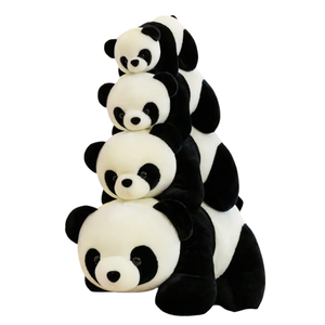 Nouvelle peluche <span class=keywords><strong>panda</strong></span> douce et réaliste avec rembourrage en coton PP et broderie, couleur personnalisée - Product Image 1