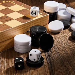 Ensemble de jeu en céramique de 30 pièces pour les pions de dames, les jeux de backgammon et les échecs, compatible avec le jeu de dames, les pions de backgammon - Product Image 4