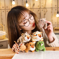Promotion : Jouets en peluche Kawaii Animaux de la jungle – Singe, Tigre, Lion, Éléphant – Porte-clés en peluche doux et pas cher