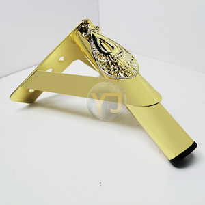 YIJUN Gold Teardrop <b>Sofa</b> <b>Legs</b> 3305 Hollow Floral Design Heavy Duty Furniture <b>Legs</b> - Product Image 2