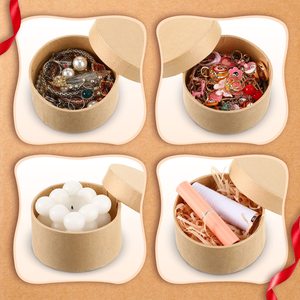 Boîte <span class=keywords><strong>cadeau</strong></span> ronde recyclée écologique personnalisée couvercle gaufré mat laminé UV papier kraft carton kraft - Product Image 5