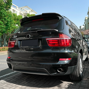Bmw X5 E70 2008 2013 Rear Spoiler Piano Black Carbon Fiber Texture Wing Shaped Trunk Lip - Product Image 2