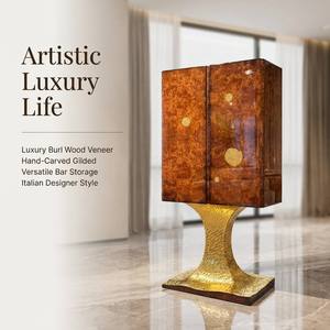 Credenza di Lusso in <span class=keywords><strong>Legno</strong></span> di Quercia Intagliato a Mano, Design Italiano, Dorata, <span class=keywords><strong>per</strong></span> Arredamento Villa, Mobile Bar e Cantinetta Vini - Product Image 1