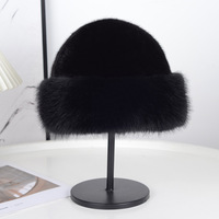 Topi Mongolia - Topi Bucket Kasual Tebal Hangat Berbulu Imitasi Mewah, Bernapas, Modis, Imitasi Bulu Mink, Unisex, Topi Nelayan