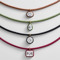 Nouveau collier en acier inoxydable géométrique avec zircon coloré, bijoux de mode pour femmes, plaqué or 18 carats sous vide