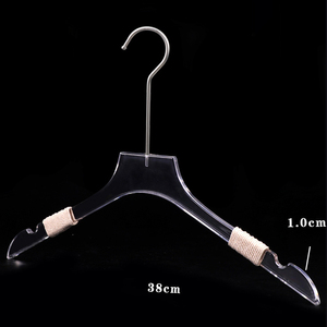 Cintres personnalisés transparents en acrylique pour vêtements, antidérapants, avec <span class=keywords><strong>corde</strong></span> en coton - Product Image 5