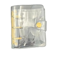 Carnet à spirales rechargeable Wenshun A7, couverture transparente en PVC, 3 anneaux, pour filles