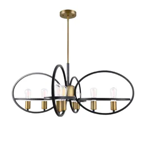Factory Supply Custom Design Hanging Lamp Ceiling Light Pendant Nordic Modern Black And Gold Chandelier Ceiling Light