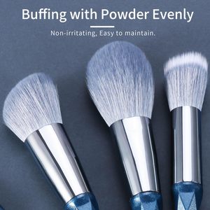 Ensemble de pinceaux de <span class=keywords><strong>maquillage</strong></span> professionnel vegan pour femmes de <span class=keywords><strong>marque</strong></span> privée personnalisé Pro Bleu bon marché - Product Image 4