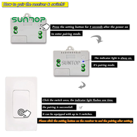 Interrupteurs muraux sans fil Aucune batterie requise Énergie cinétique Auto-alimenté Interrupteur d'éclairage étanche RF433