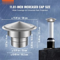 Capot de cheminée en acier inoxydable toutes saisons pour systèmes CVC, couvercle de ventilation de toit anti-corrosion pour système d'évacuation de villa