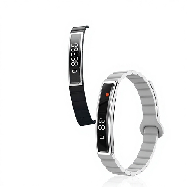 Smart Sports Bracelet Built-in Chip Pedometer Heart Rate Sleep Monitoring Blood Oxygen TFT Screen Silicone Band 7 Days Battery